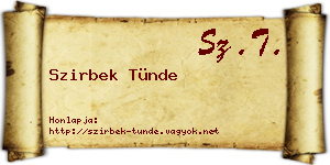 Szirbek Tünde névjegykártya