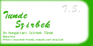 tunde szirbek business card