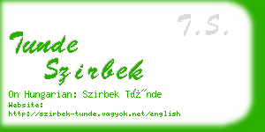 tunde szirbek business card